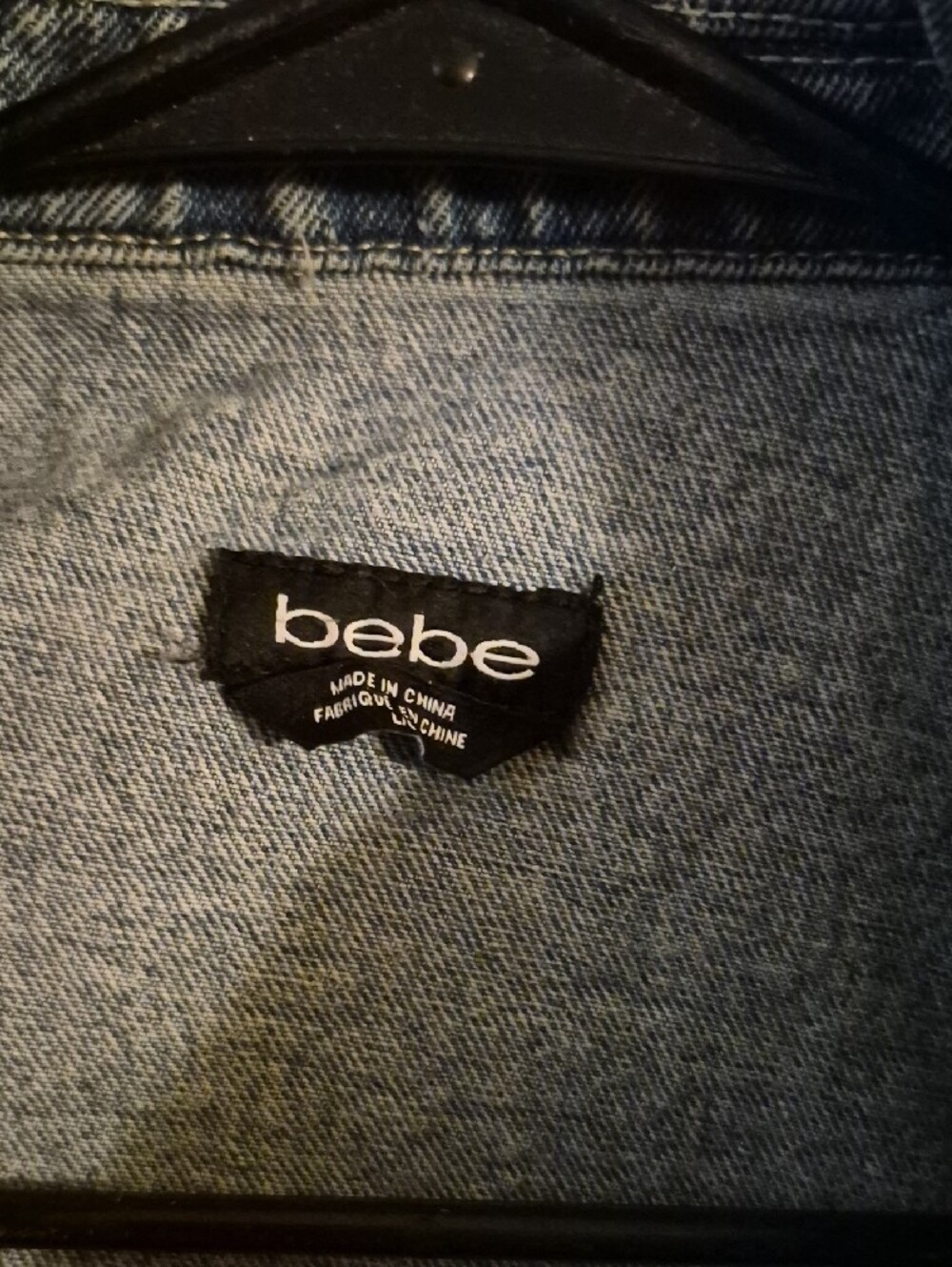 bebe Light Blue Denim Jacket with Black Label - Picture 5 of 9